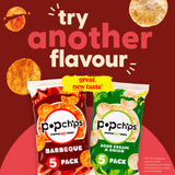 Popchips Sour Cream & Onion popped potato snacks 5 pack, imported from the UK