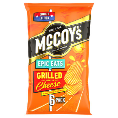 McCoy's Grilled Cheese crisps multipack 6 pack, UK version