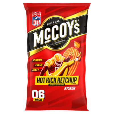 McCoy's Hot Kick Ketchup crisps 6 pack (British brand)