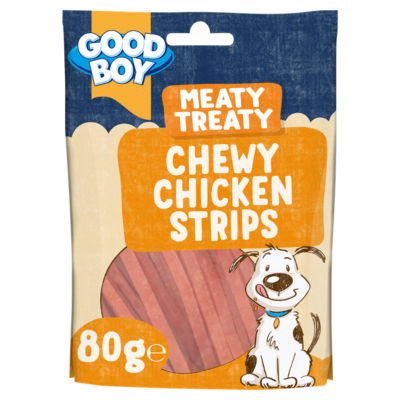 Good Boy chicken strips dog treats 80g, UK version