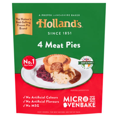 Holland's 4 Fleischkuchen Rind- und Schweinefleisch-Mix Tiefkühl-Mürbeteig