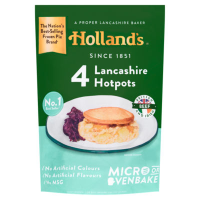 Holland's Lancashire Hotpot Herzhafter Kuchen Tiefkühl-Rindfleisch Mürbeteig 4er Packung
