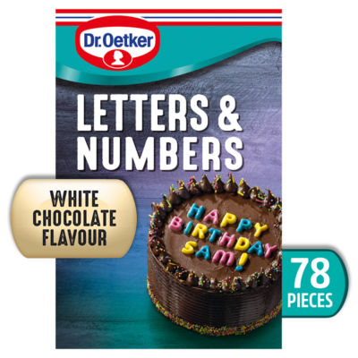 ASDA Dr. Oetker White Chocolate Flavour Letters & Numbers Cake Decorations 40g- Buy online at McGrocer
