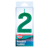Dr. Oetker number two birthday candle - British product