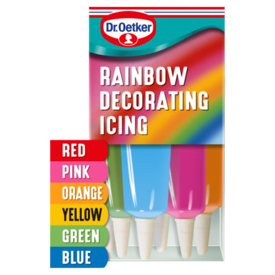 Dr. Oetker rainbow icing in six colours, 114g - British product