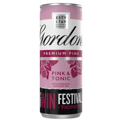 Gordon's Premium Pink Gin & Tonic 250ml can, UK version