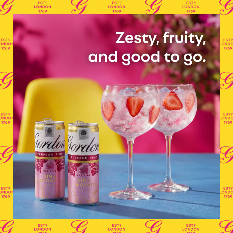 Gordon's Premium Pink Gin & Lemonade 250ml can, UK version