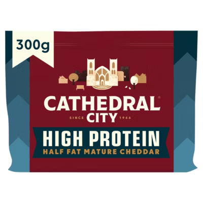 Cathedral City High Protein Half Fat Mature Cheddar 300g - British product