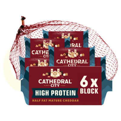 Cathedral City high protein cheddar cheese mini blocks 120g - British product