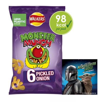 ASDA Walkers Monster Munch Pickled Onion Baked Corn Snack Multipack 6x20g- Buy online at McGrocer