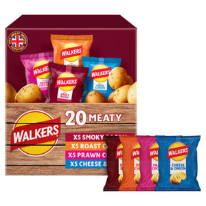 Walkers Meaty Variety Crisps Multipack 20 x 25g