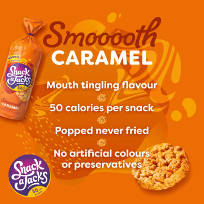 Snack A Jacks caramel jumbo rice cakes 159g (British brand)