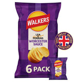 ASDA Walkers Worcester Sauce Lea & Perrins Potato Crisps Multipack 6x25g- Buy online at McGrocer