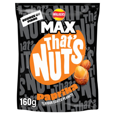 ASDA Walkers Max That's Nuts Paprika Flavour Coated Peanuts 160g- Buy online at McGrocer