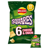 Walkers Squares Käse-Zwiebel-Chips, 6 x 22 g Multipackung