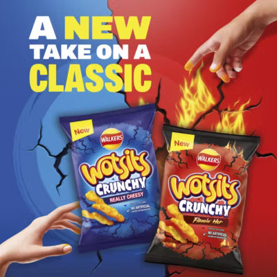 Walkers Wotsits Crunchy Really Cheesy Crisps 140g (British brand)