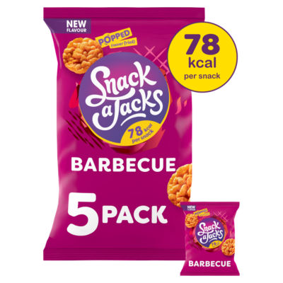Snack a Jacks Sweet Barbecue knusprige Reis- und Mais-Snack-Multipackung 5 x 19g