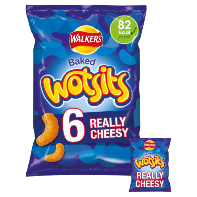 ASDA Walkers Wotsits Cheese Baked Corn Snacks Multipack 6 x 16.5g- Buy online at McGrocer