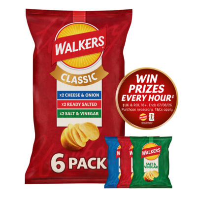 Walkers classic variety multipack crisps 6x25g (British brand)