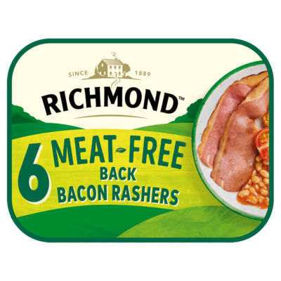 Richmond Vegan Bacon Rashers 120g, imported from the UK