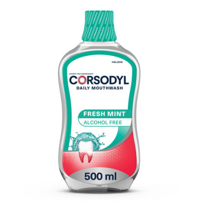 Corsodyl Alcohol Free Fresh Mint Mouthwash 500ml - British product