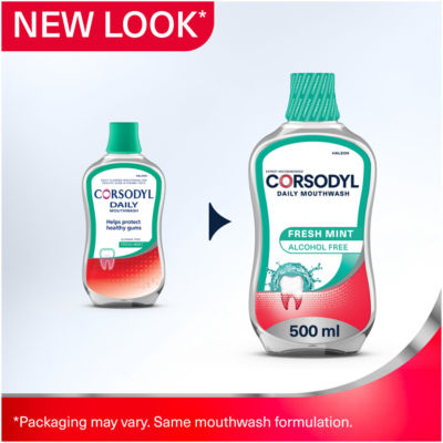 Corsodyl Alcohol Free Fresh Mint Mouthwash 500ml - British product