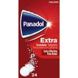 Panadol Extra Soluble paracetamol tablets 500mg 24s, imported from the UK