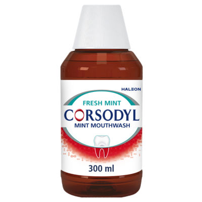 ASDA Corsodyl Medicated Antibacterial Mouthwash Fresh Mint 300ml- Buy online at McGrocer