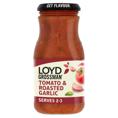 Loyd Grossman tomato and roasted garlic sauce 350g, UK version