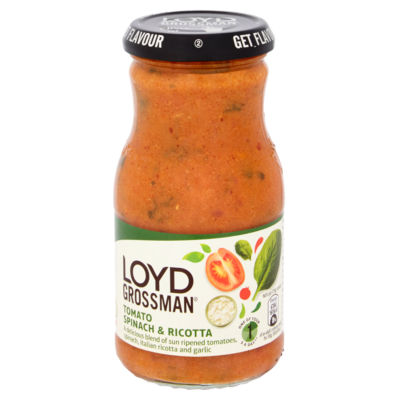 Loyd Grossman tomato spinach and ricotta pasta sauce 350g, UK version
