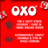 OXO reduced salt beef stock cubes 71g, imported from the UK
