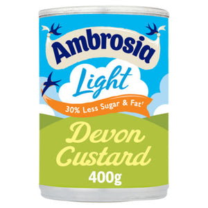 Ambrosia Light Ferdiglaget Vaniljesaus med Lavt Fettinnhold og Redusert Sukker 400g