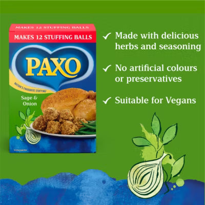 Paxo sage and onion stuffing mix 170g, imported from the UK
