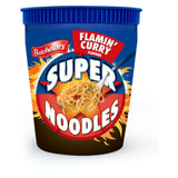 Batchelors Super Noodles Flamin Curry Flavour 77g, imported from the UK