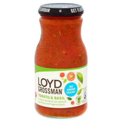 Loyd Grossman tomato and basil pasta sauce 350g, UK version