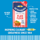 McDougalls pre-sifted plain flour 1.1kg, imported from the UK