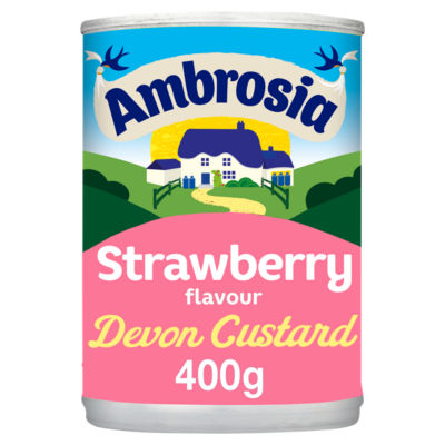 Ambrosia strawberry custard dessert 400g can - British product