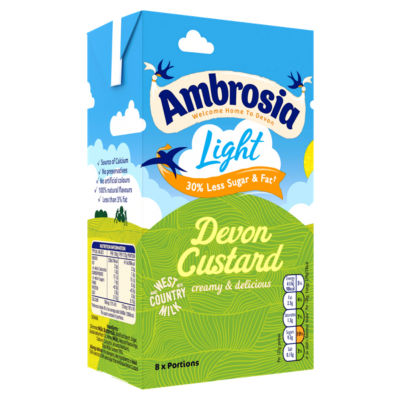 Ambrosia light low fat reduced sugar custard 1kg - British product