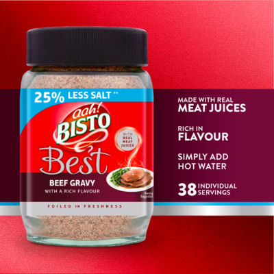 Bisto Beef Gravy Granules Reduced Salt 230g - British product