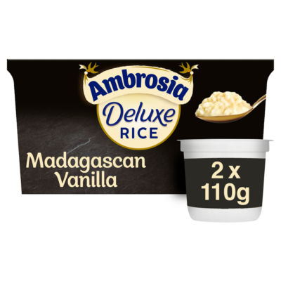 ASDA Ambrosia Deluxe Madagascan Vanilla Rice Pudding Snack Pots 2 x 110g- Buy online at McGrocer