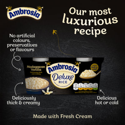 Ambrosia Madagascan Vanilla Rice Pudding 2 x 110g pots - British product