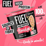 Fuel10K porridge pot banana & raspberry 70g, imported from the UK