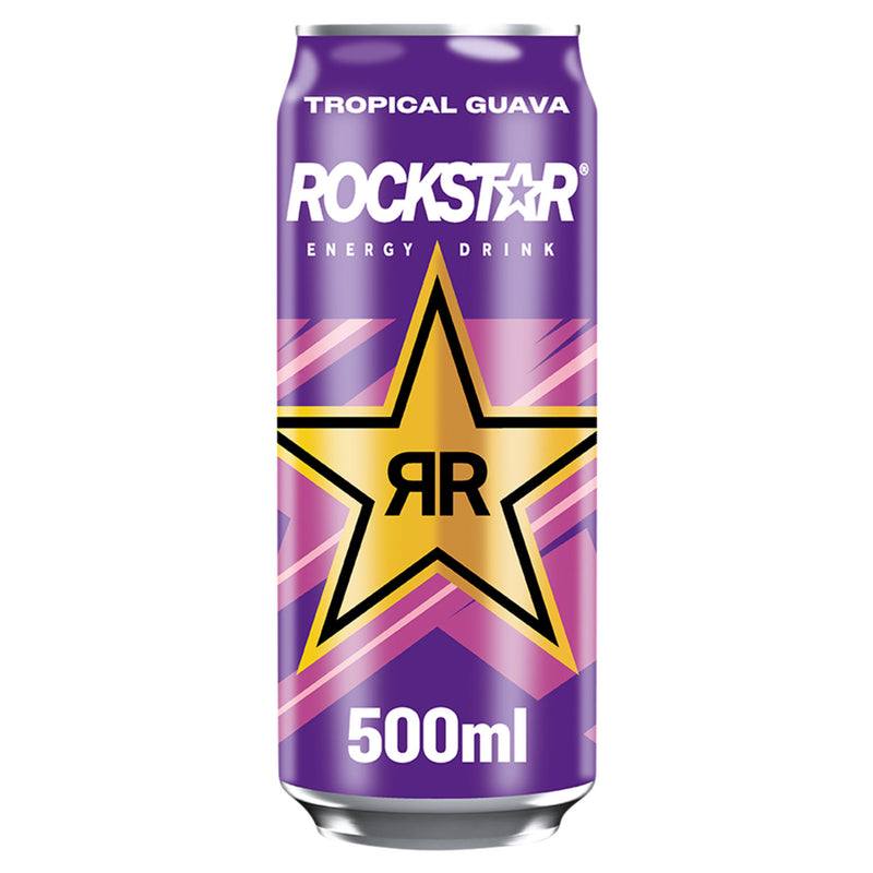Rockstar energy drink tropical guava 500ml, imported from the UK