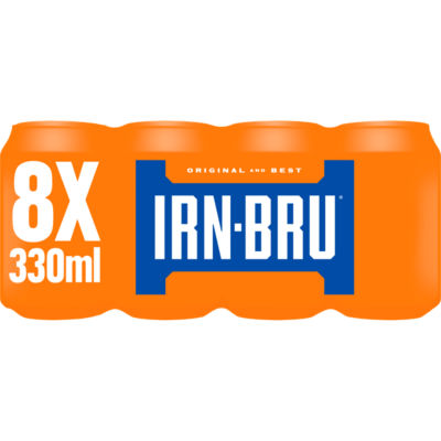IRN-BRU regular soft drink can multipack 8x330ml (British brand)
