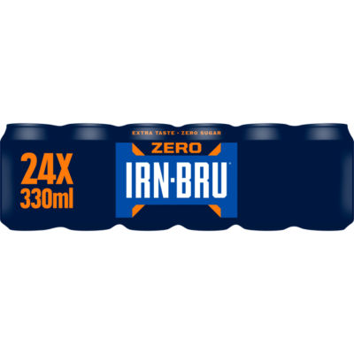IRN-BRU Zero Sugar soft drink multipack 24x330ml (British brand)