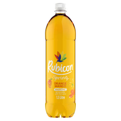 Rubicon Orange Mango Sparkling Water 1.5L, imported from the UK
