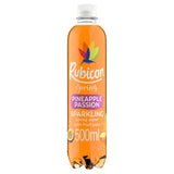Rubicon Pineapple Passion sparkling spring water 500ml bottle, imported from the UK