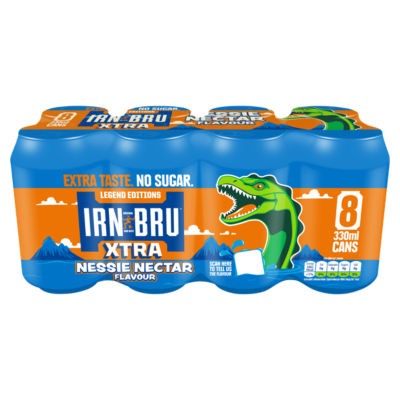 IRN-BRU Xtra Nessie Nectar 8 x 330ml cans, UK version