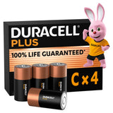 ASDA Duracell Plus C Alkaline Batteries 4 Pack- Buy online at McGrocer