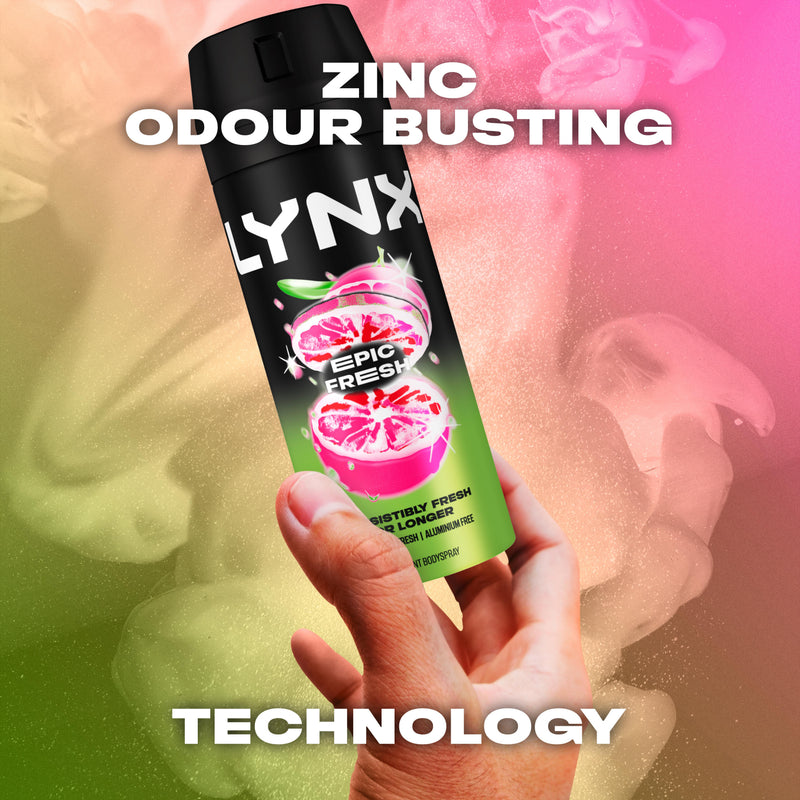 Lynx Epic Fresh deodorant body spray 150ml, imported from the UK